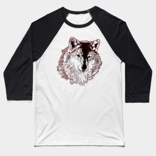 Wild Head Wolf Baseball T-Shirt